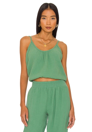 Bobi Beach Gauze Cropped Cami in Green. Size L. Also in XL.