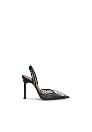 Amina Muaddi Black Glass Platform Pumps - EU41/US11