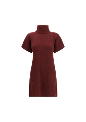 Brunello Cucinelli Bordeaux Fleece Wool Casual Dress - L