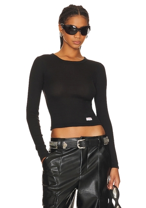 Alexander Wang Long Sleeve Crewneck Tee in Black. Size XL. Also in M, S.