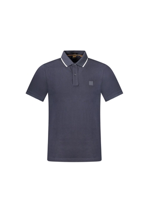 Blue Cotton Polo Shirt - L