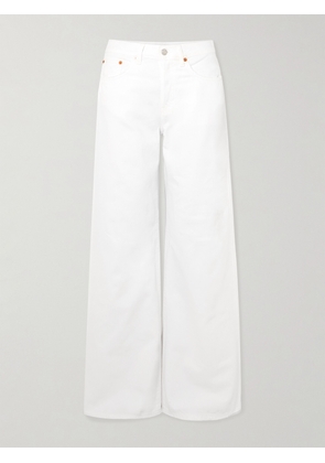 RE/DONE - Palazzo Frayed Mid-rise Wide-leg Jeans - White - 23,24,25,26,27,28,29,30