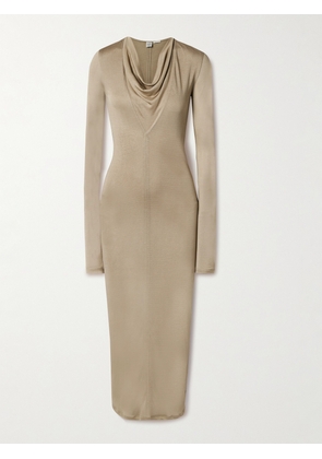 TOTEME - Draped Stretch-jersey Maxi Dress - Neutrals - xx small,x small,small,medium,large,x large