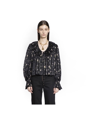 Liberty Print Maxi Gathered Ruffle Top