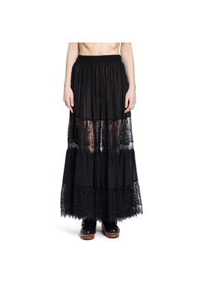 Tiered Long Skirt in Silk Georgette and Lace