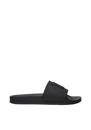 Palm Angels Black Cotton Slippers Sandals - EU40/US7