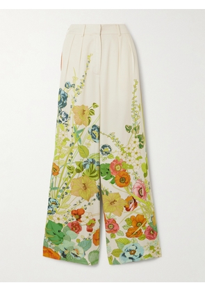 ALÉMAIS - Constance Floral-print Tencel™-twill Wide-leg Pants - Yellow - UK 4,UK 6,UK 8,UK 10,UK 12,UK 14,UK 16