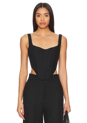 Bardot Linen Corset in Black. Size 2. Also in 4.