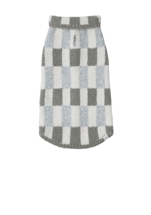 Barefoot Dreams CozyChic Tile Check Pet Sweater in Grey. Size M. Also in XL, XXL, XXXL.
