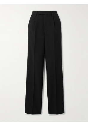 SHUSHU/TONG - Wool And Silk-blend Straight-leg Pants - Black - UK 6,UK 8,UK 10,UK 12