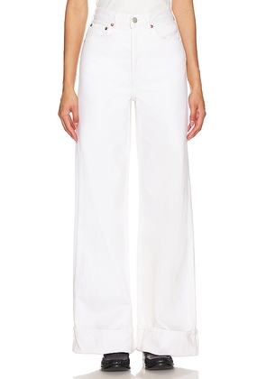 AGOLDE Dame High Rise Wide Leg Jeans in White. Size 32. Also in 26, 33.