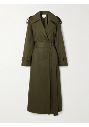 SASUPHI - Valentina Belted Cotton-twill Trench Coat - Green - IT36,IT38,IT40,IT42,IT44,IT46