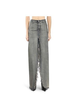 Denim Floor Length Skirt with Slits