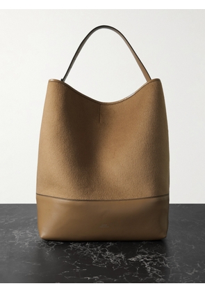 TOTEME - Leather-trimmed Wool Tote - Brown - One size