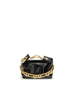 Balmain Black Calf Leather Bos Taurus Shoulder Bag