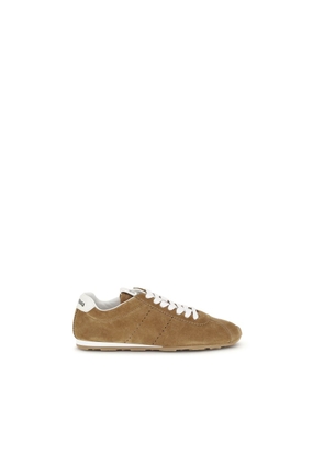 Miu Miu Brown Calf Leather Bos Taurus Athletic Sneakers - EU38/US8