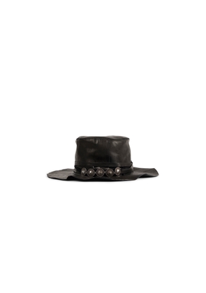 Aril Small Leather Hat With Studs