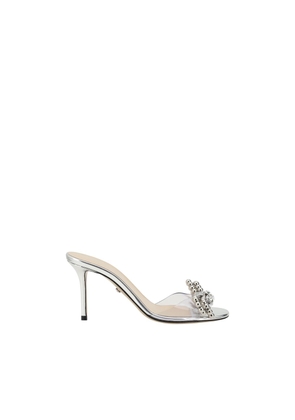 MACH & MACH Silver Calf Leather Bos Taurus Stiletto Heel Sandals - EU37.5/US7.5