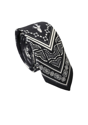 Dolce & Gabbana Black And White Silk Tie