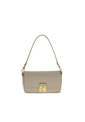 Coccinelle Beige Calf Leather Bos Taurus Shoulder Bag