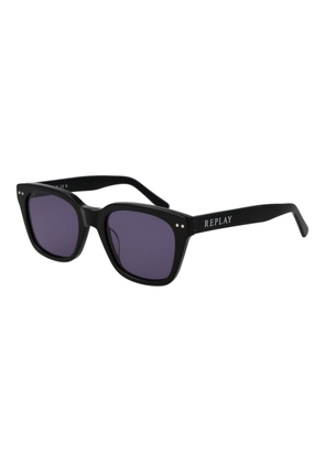 Replay Black Plastic Sunglasses