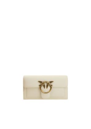 PINKO White Calf Leather Bos Taurus Shoulder Bag