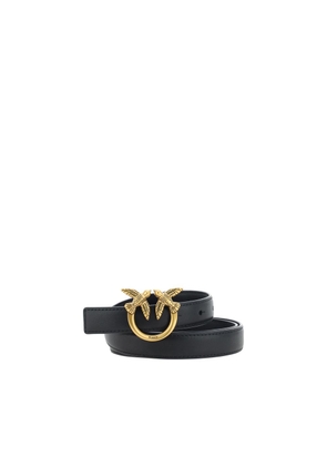 PINKO Black Calf Leather Bos Taurus Regular Belt - L