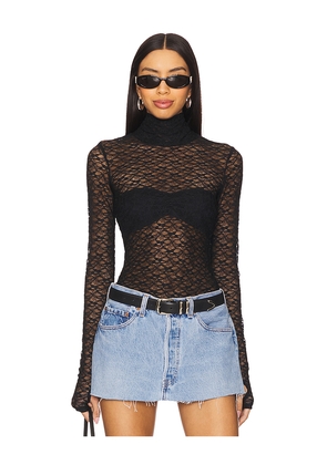 AFRM Zadie Texture Lace Top in Black. Size L. Also in M, XL.