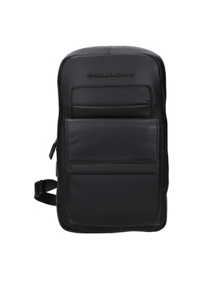 Piquadro Black Leather Backpack