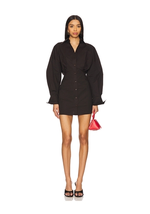 THE ATTICO Long Sleeve Shirt Dress in Brown. Size 38. Also in 44.