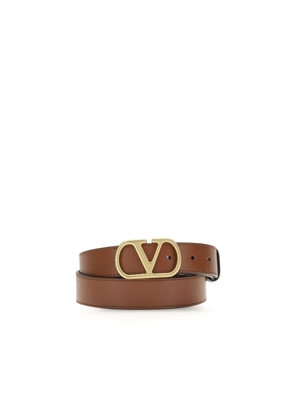 Valentino Garavani Brown Calf Leather Bos Taurus Regular Belt - 75 cm / 30 Inches