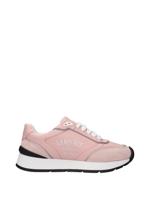 Versace Pink Leather Low Top Sneakers - EU35/US5