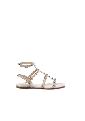 Valentino Garavani Beige Calfskin Flat Sandals - EU36/US6