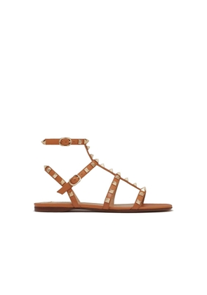 Valentino Garavani Brown Leather Flat Sandals - EU35.5/US5.5