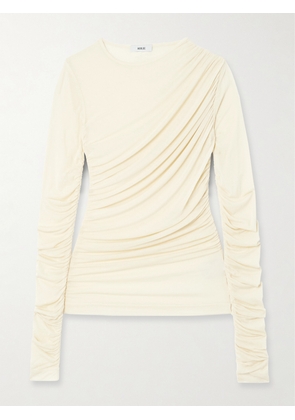 AGOLDE - Tania Draped Stretch-tencel™ Lyocell Jersey Top - Cream - x small,small,medium,large,x large