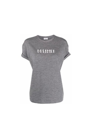 Brunello Cucinelli Gray Elastane T-Shirt - L