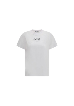 Ganni White Cotton T-Shirt - L