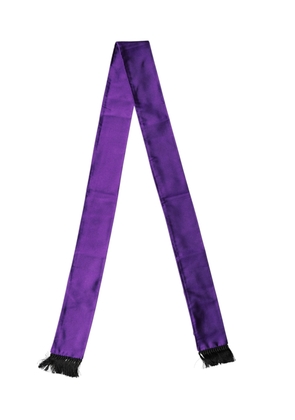Dolce & Gabbana Violet Silk Fringes Neck Wrap Foulard Scarf