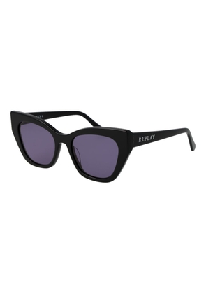 Replay Black Plastic Sunglasses