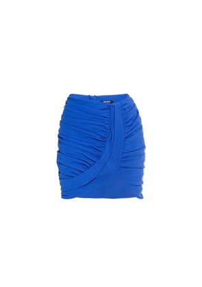 Balmain Blue Elastane Mini Skirt - 42