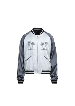Palm Angels Gray Acetate Bomber - L