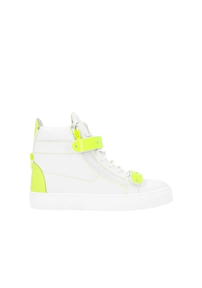 Giuseppe Zanotti White Calfskin High Top Sneakers - EU45/US12