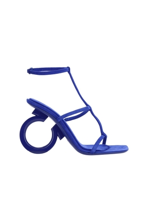 Salvatore Ferragamo Blue Calfskin Strap-On Sandals - EU36/US6