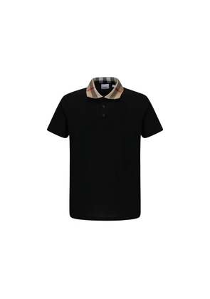 Burberry Black Cotton Polo Shirt - L
