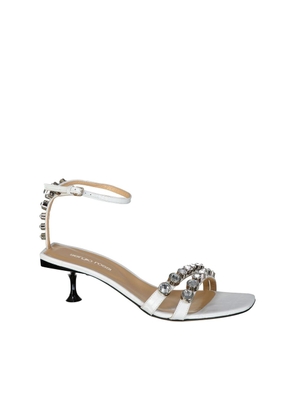 Sergio Rossi White Calfskin Stiletto Heel Sandals - EU37.5/US7.5