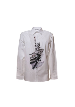 Neil Barrett White Cotton Pattern Shirt - 39