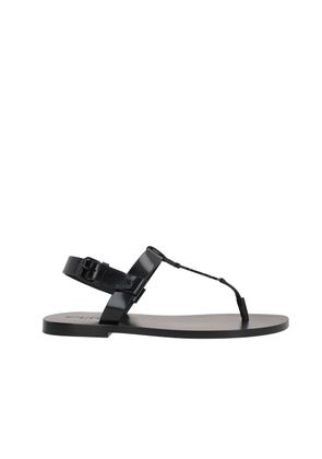 Saint Laurent Black Calfskin Flat Sandals - EU42/US9