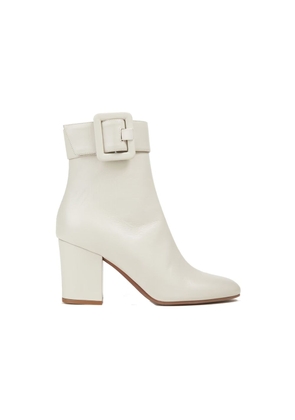 Sergio Rossi White Lamb Leather Ankle Boots - EU35.5/US5.5