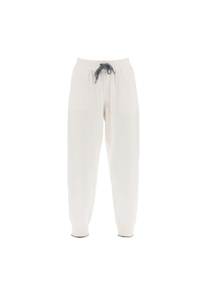 Brunello Cucinelli White Cashmere Athletic Pants - S
