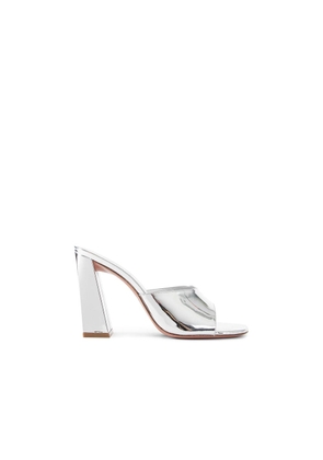 Amina Muaddi Silver Calfskin Mules - EU35/US5